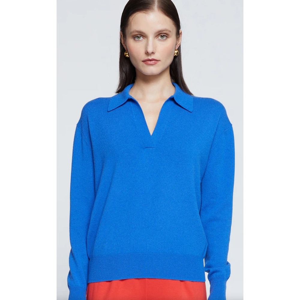 Stateside Johnny Collar Sweater Women XS Blue Cashmere Wool Blend Excellent
